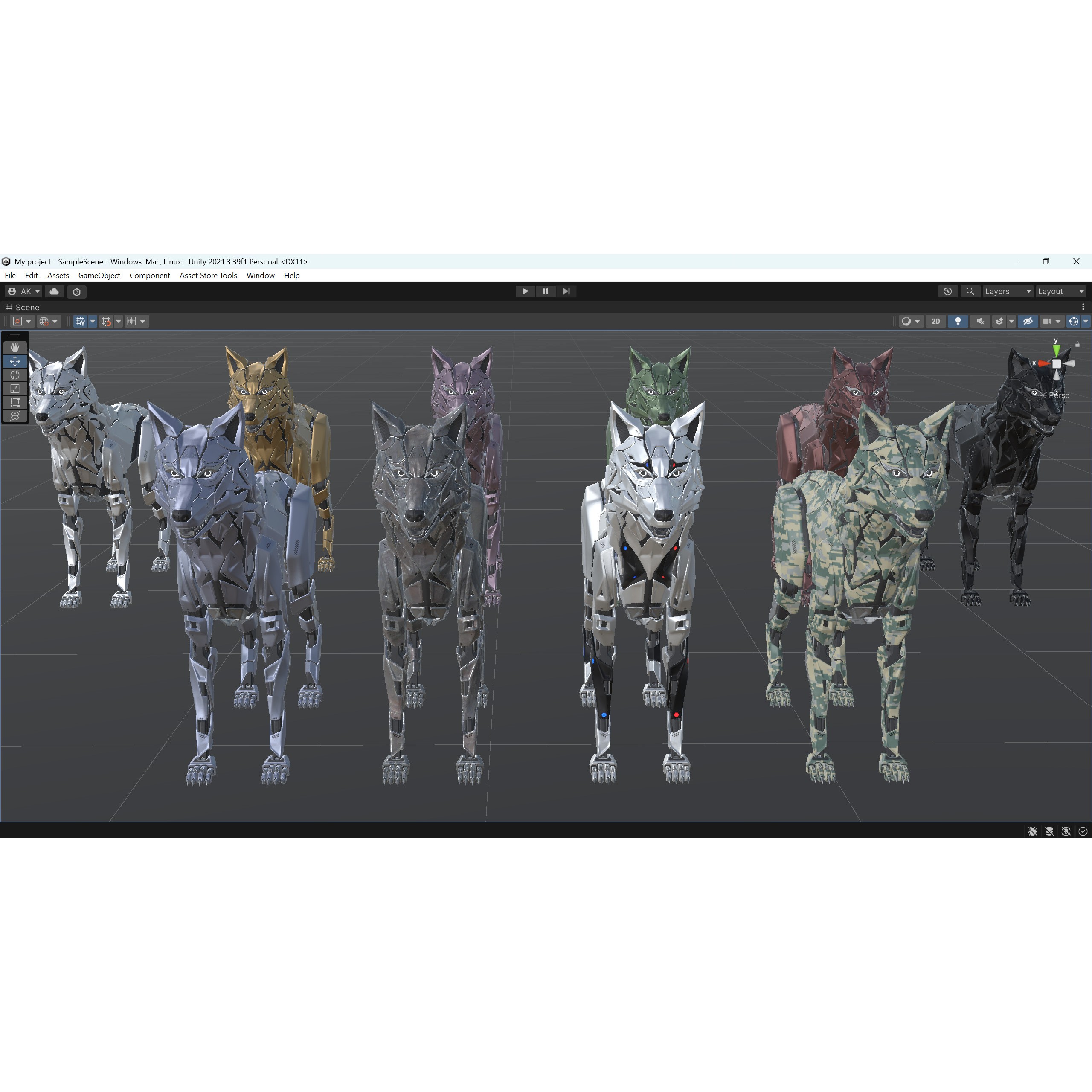 Robot Wolf - Low-Poly Game-Ready 3D Model - View 25