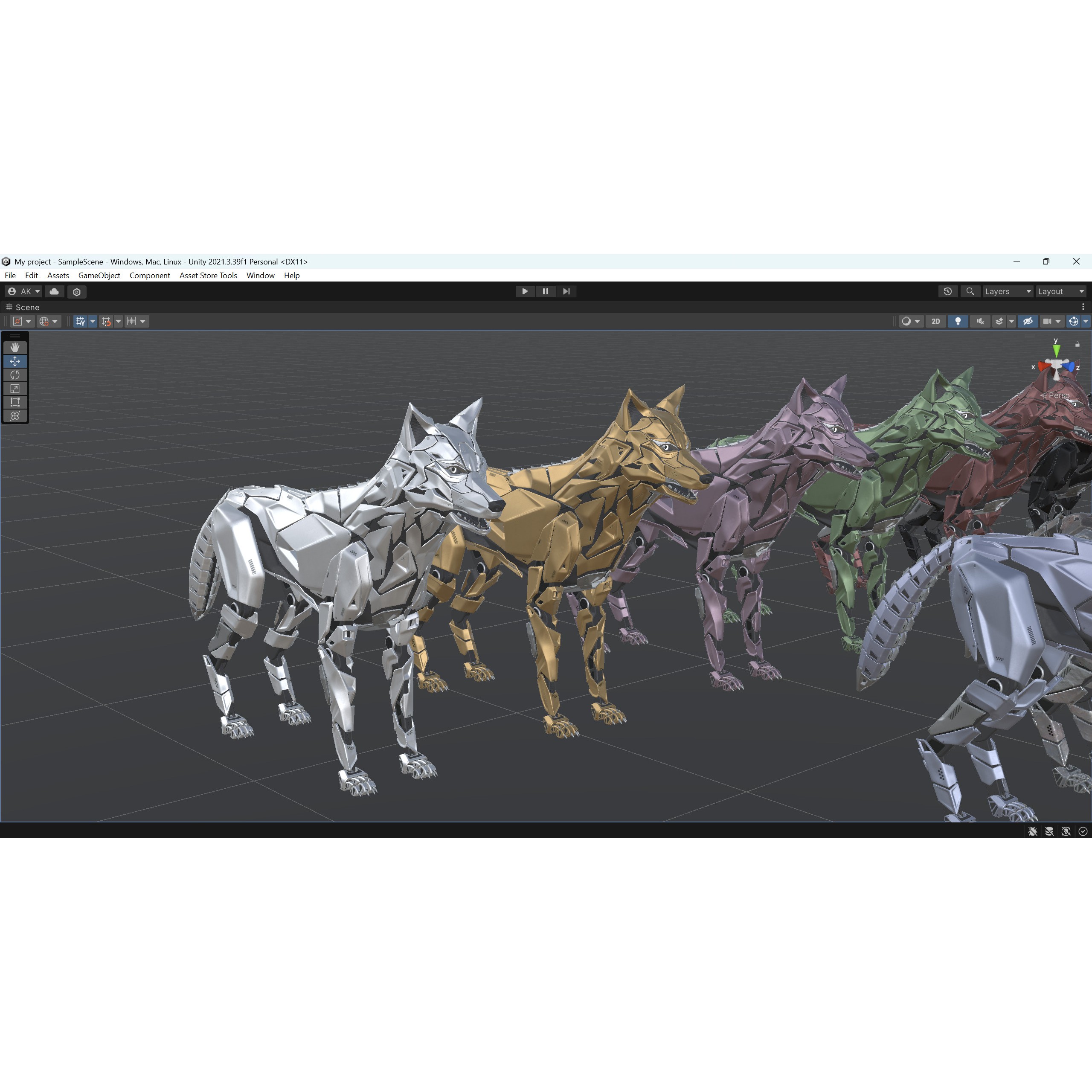 Robot Wolf - Low-Poly Game-Ready 3D Model - View 27