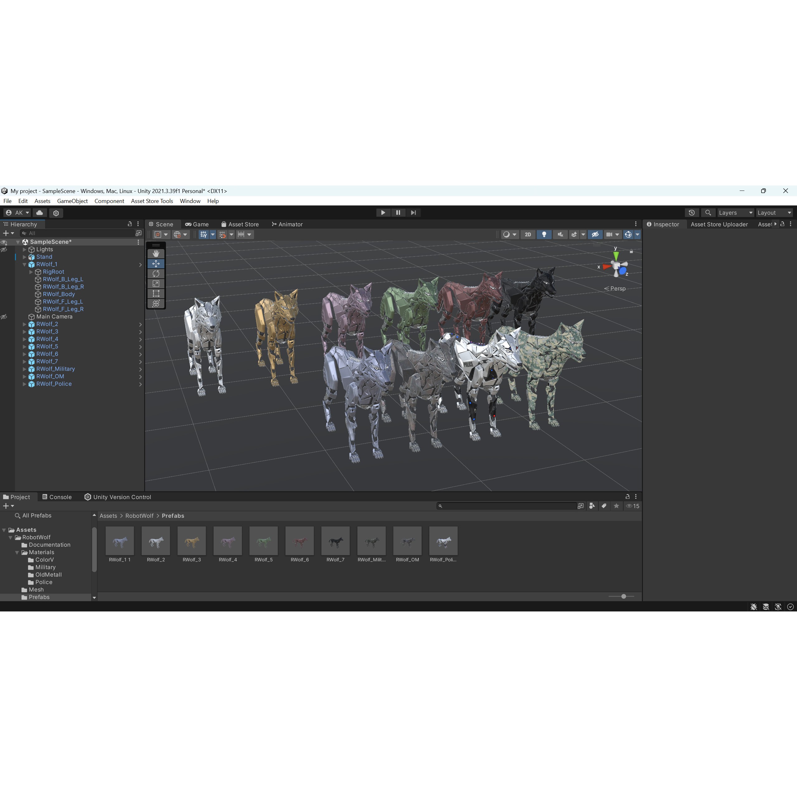 Robot Wolf - Low-Poly Game-Ready 3D Model - View 28