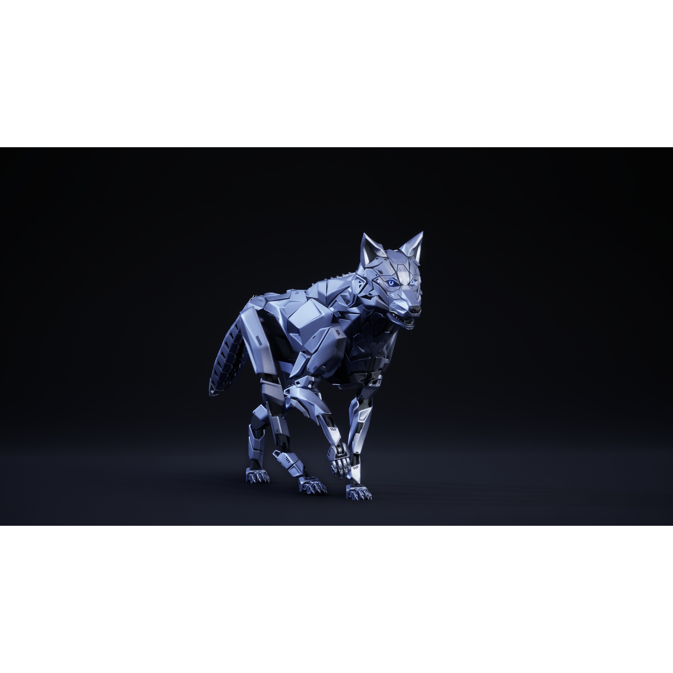 Robot Wolf - Low-Poly Game-Ready 3D Model - View 4