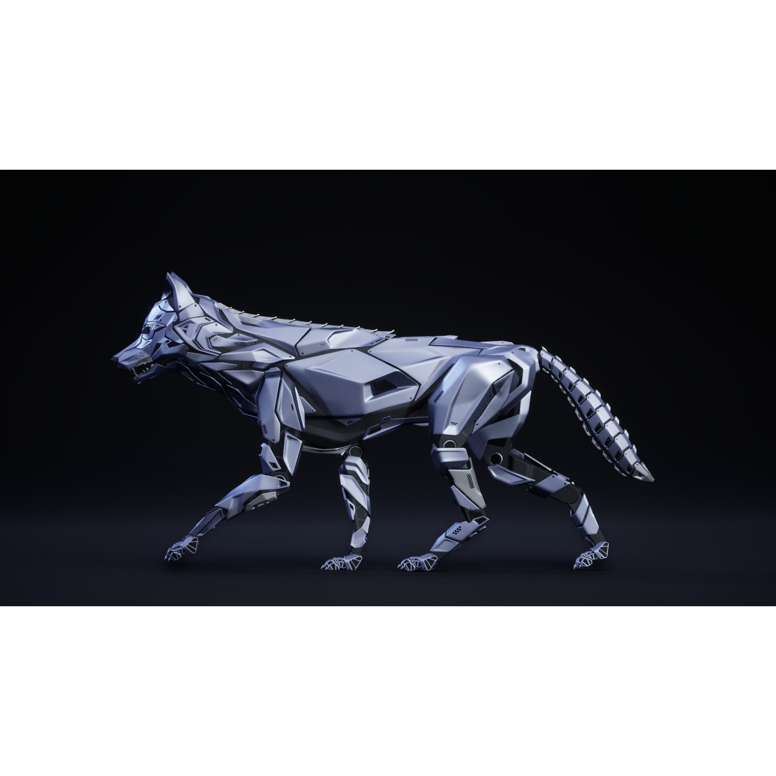 Robot Wolf - Low-Poly Game-Ready 3D Model - View 5