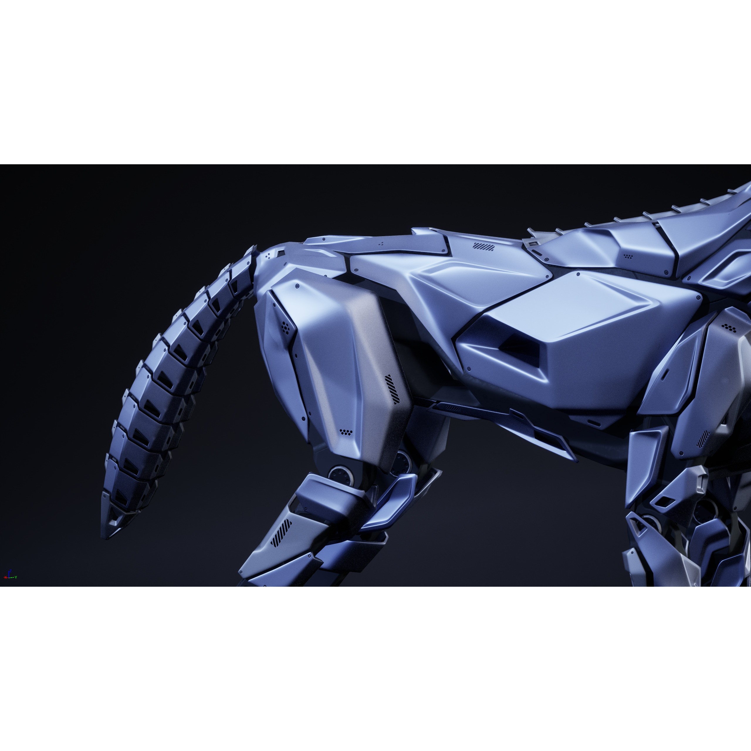 Robot Wolf - Low-Poly Game-Ready 3D Model - View 7