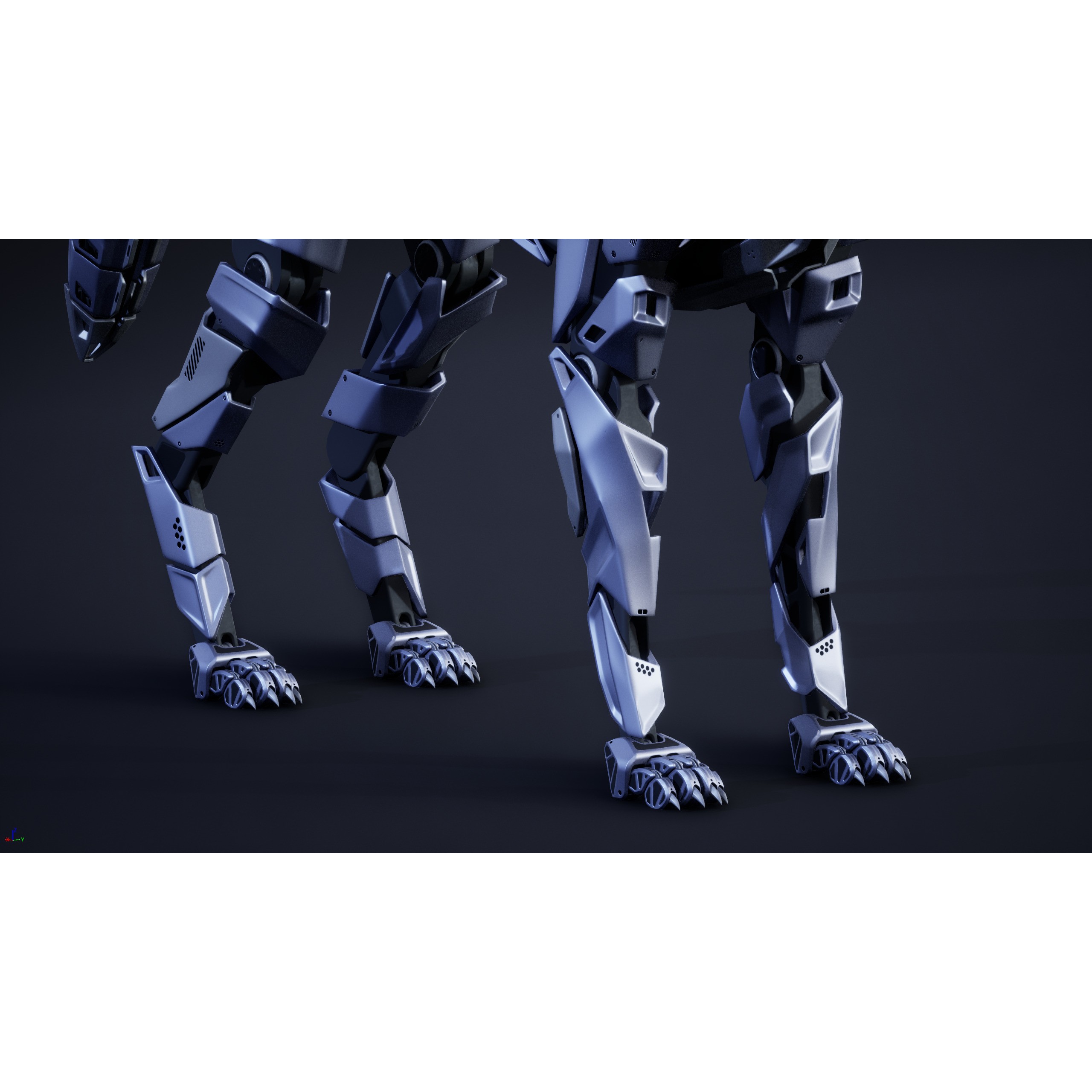 Robot Wolf - Low-Poly Game-Ready 3D Model - View 8