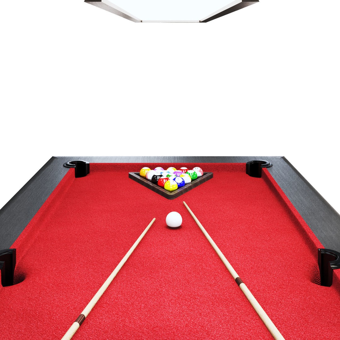 Billiard Set 3D Model – Low Poly Pool Table with Wall Decor, FBX - View 10