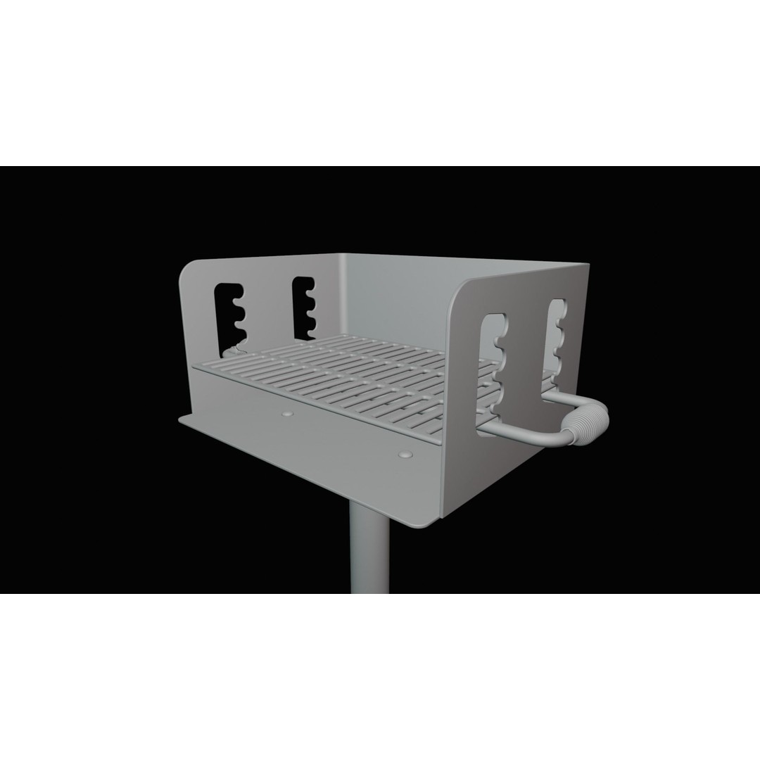 Park Grill 3D Model – High Poly BBQ Equipment, PBR Textures, FBX, OBJ - View 5