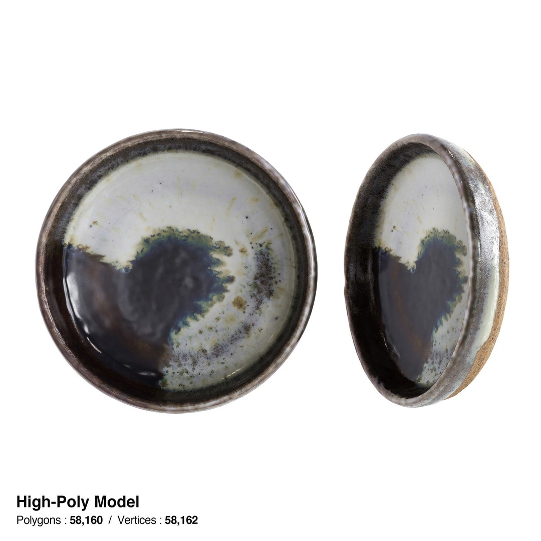 Japanese Tableware Set 3D Model – Low Poly PBR Asset, FBX, Blender - View 14