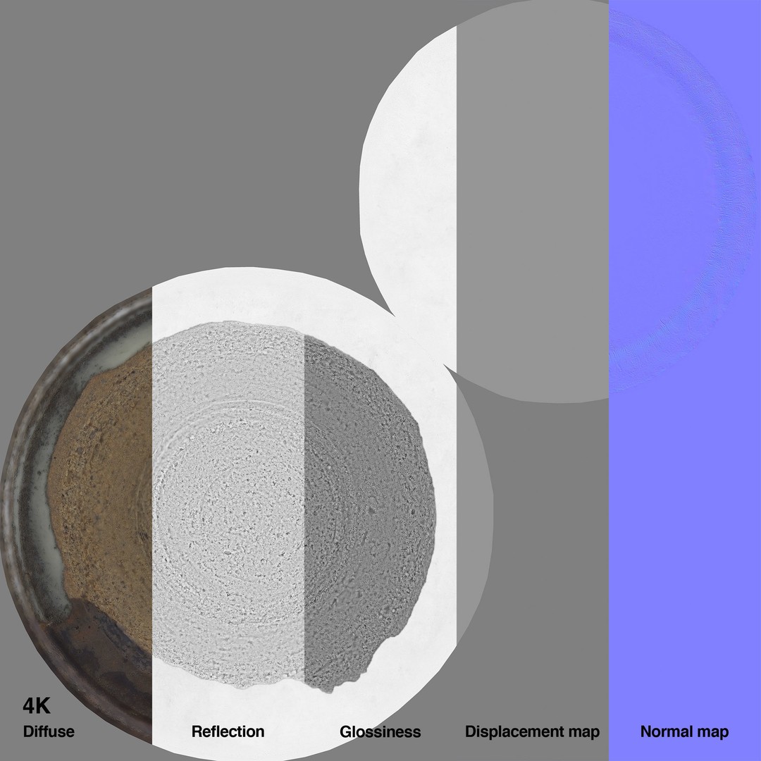 Japanese Tableware Set 3D Model – Low Poly PBR Asset, FBX, Blender - View 22