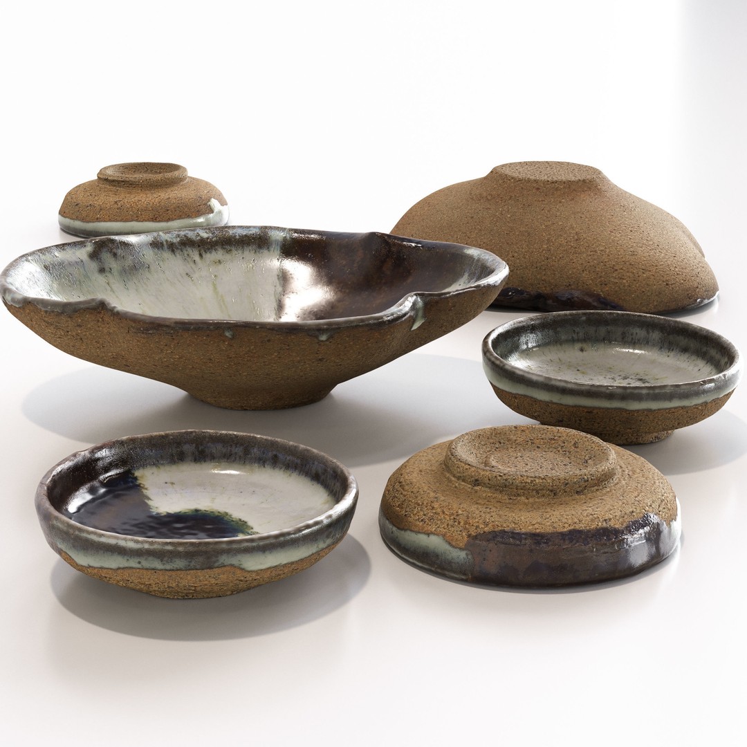 Japanese Tableware Set 3D Model – Low Poly PBR Asset, FBX, Blender - View 4