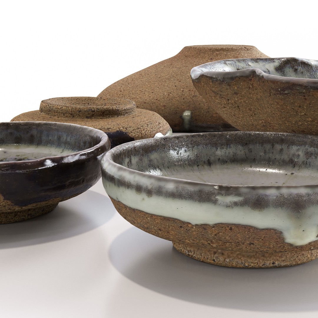 Japanese Tableware Set 3D Model – Low Poly PBR Asset, FBX, Blender - View 7
