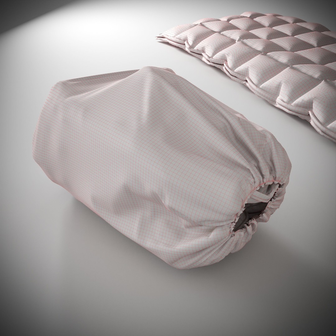 Sleeping Bag 3D Model – Low Poly Game Asset, FBX, PBR Textures