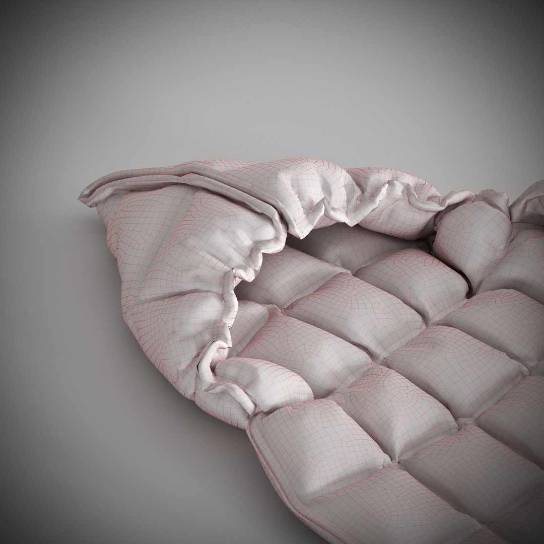 Sleeping Bag 3D Model – Low Poly Game Asset, FBX, PBR Textures - View 10