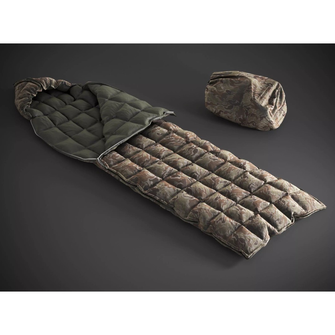 Sleeping Bag 3D Model – Low Poly Game Asset, FBX, PBR Textures - View 2