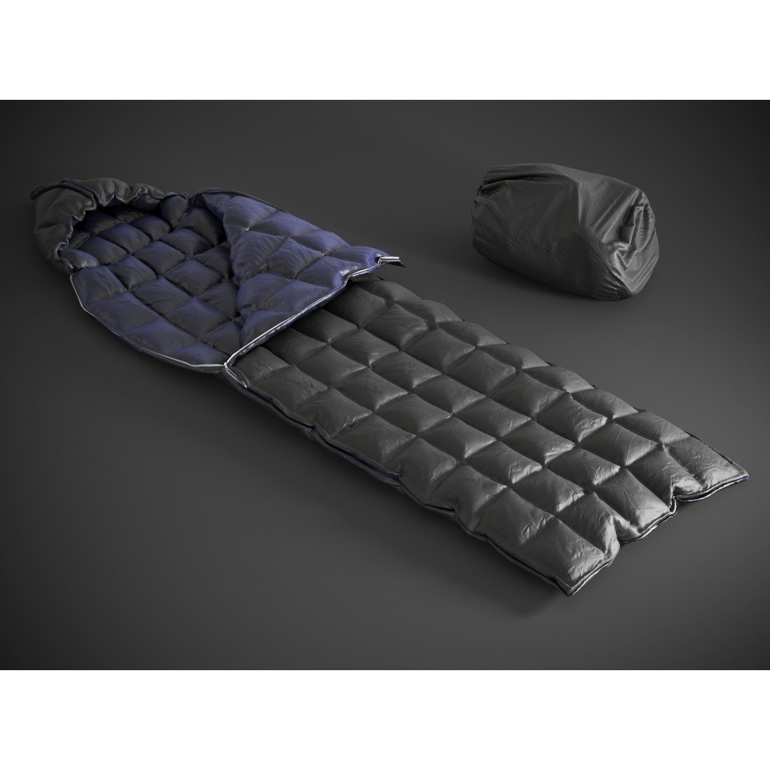 Sleeping Bag 3D Model – Low Poly Game Asset, FBX, PBR Textures - View 4