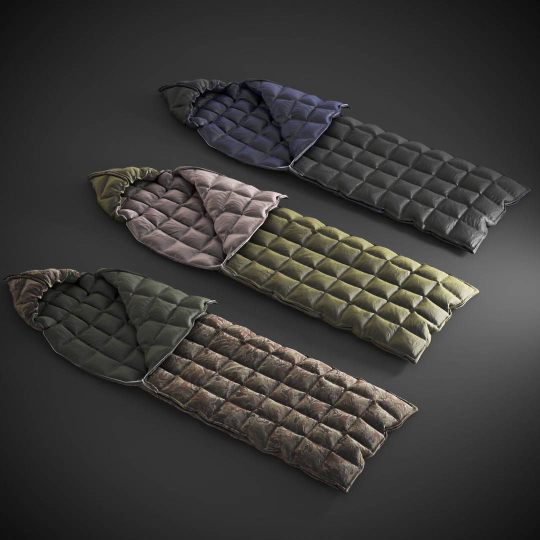 Sleeping Bag 3D Model – Low Poly Game Asset, FBX, PBR Textures - View 5