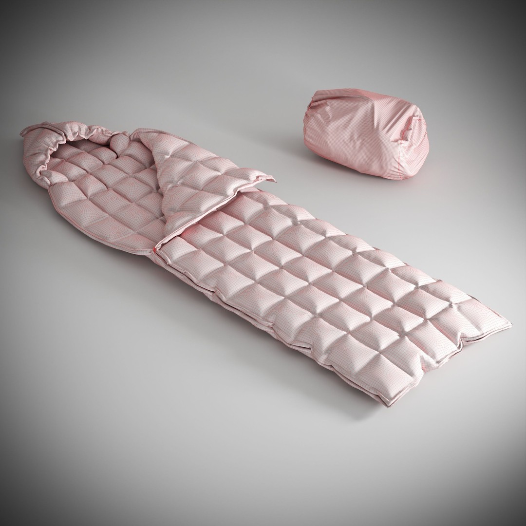 Sleeping Bag 3D Model – Low Poly Game Asset, FBX, PBR Textures - View 7