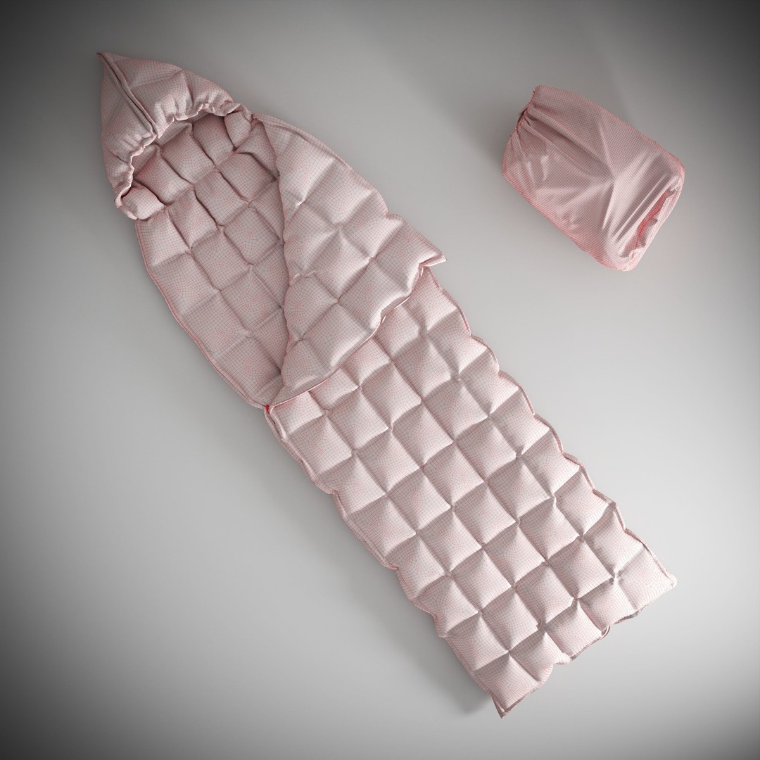 Sleeping Bag 3D Model – Low Poly Game Asset, FBX, PBR Textures - View 8