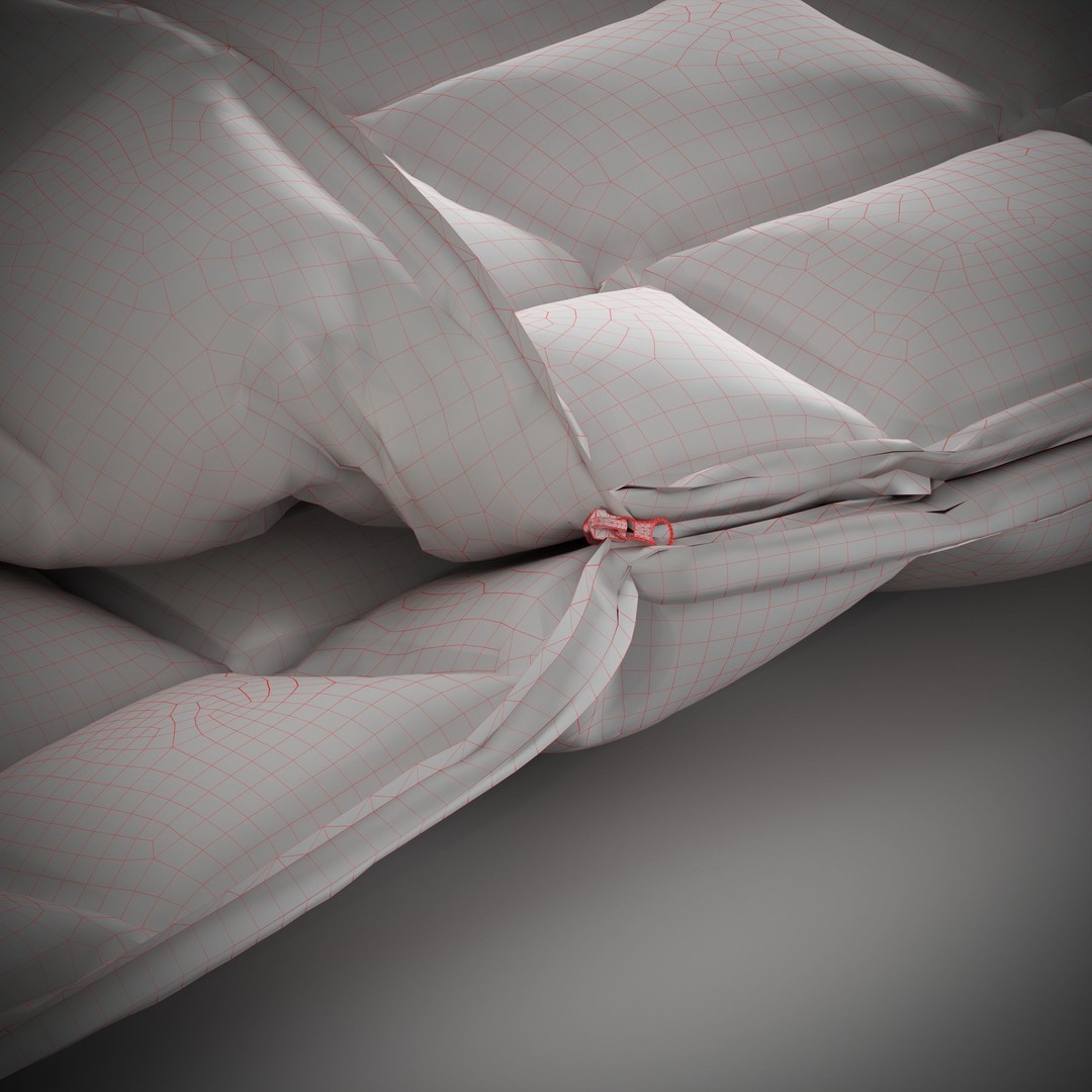 Sleeping Bag 3D Model – Low Poly Game Asset, FBX, PBR Textures - View 9