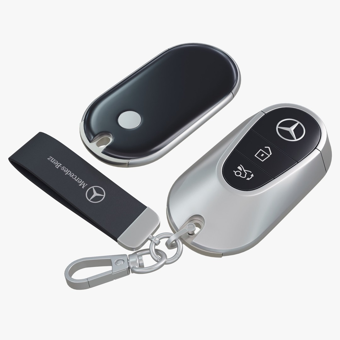 Mercedes Car Key 3D Model – Low Poly PBR Asset, FBX, OBJ, Blender