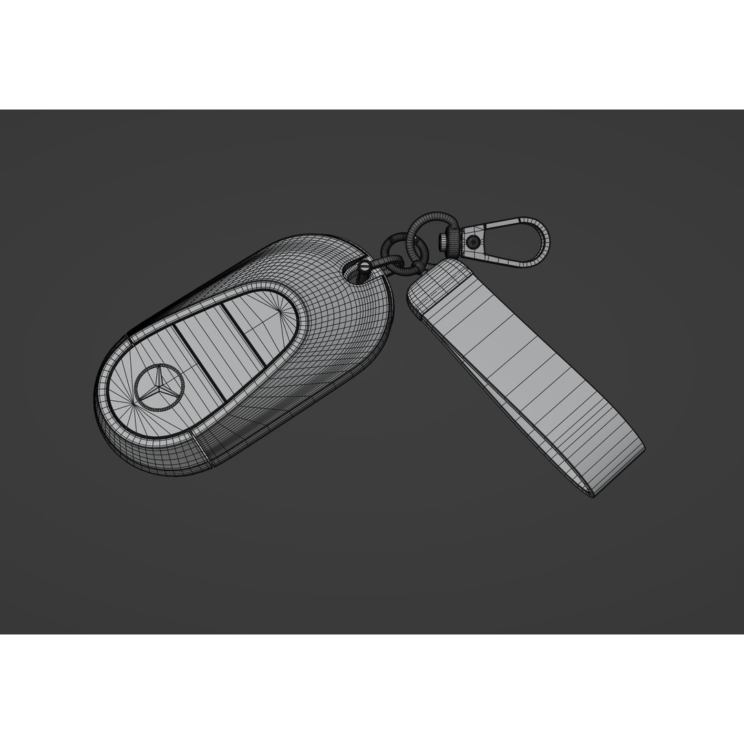 Mercedes Car Key 3D Model – Low Poly PBR Asset, FBX, OBJ, Blender - View 13