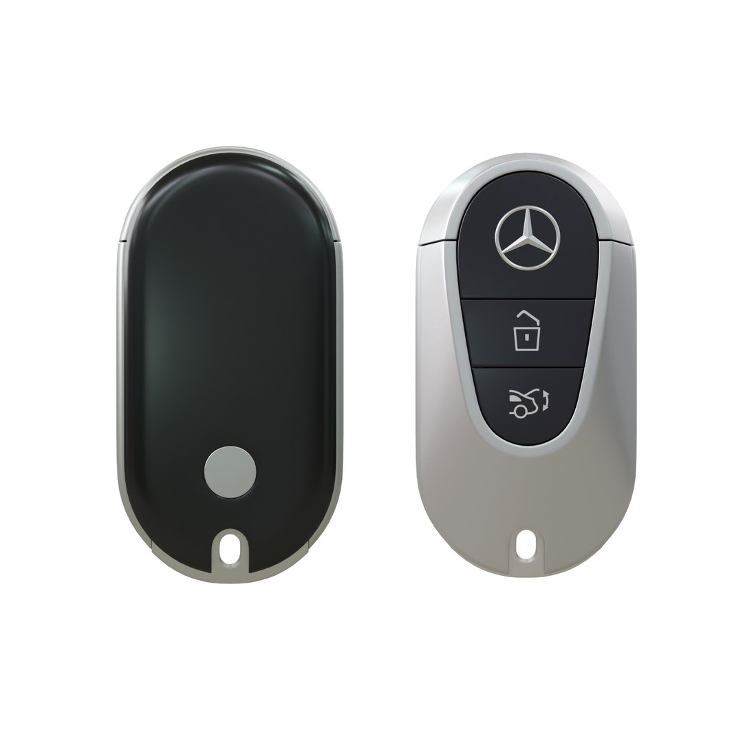 Mercedes Car Key 3D Model – Low Poly PBR Asset, FBX, OBJ, Blender - View 3