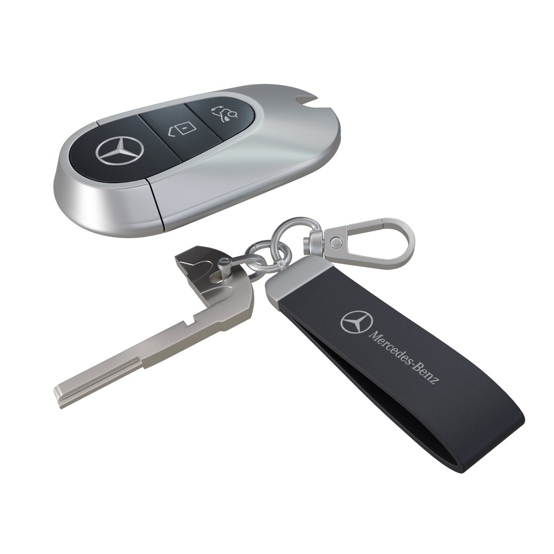 Mercedes Car Key 3D Model – Low Poly PBR Asset, FBX, OBJ, Blender - View 4