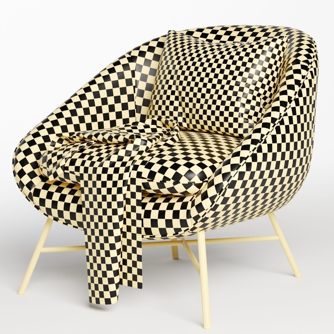 Barrow Lounge Chair 3D Model – Modern Fabric Armchair, FBX & OBJ