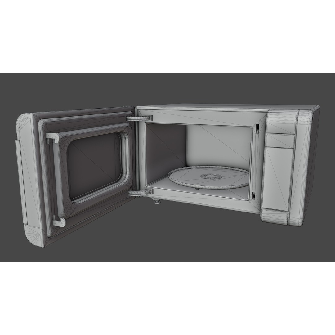 Microwave 3D Model – Low Poly Game Asset, PBR Textures, FBX