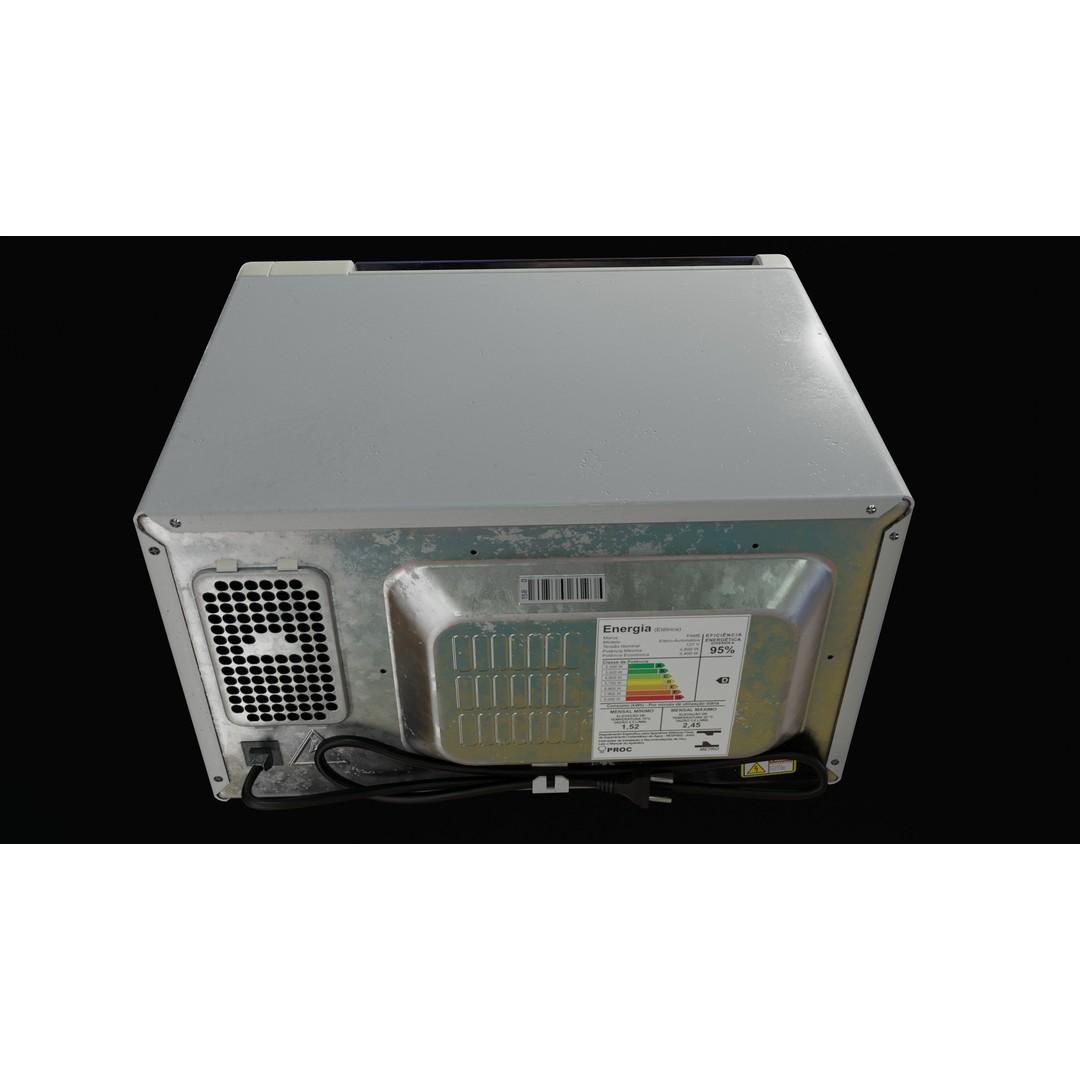 Microwave 3D Model – Low Poly Game Asset, PBR Textures, FBX - View 10