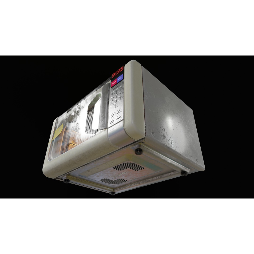 Microwave 3D Model – Low Poly Game Asset, PBR Textures, FBX - View 12