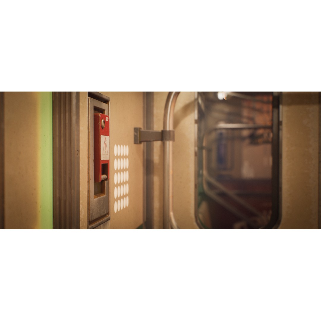 Cyberpunk Subway Train 3D Model – Low Poly Game Asset, UE5 Compatible - View 8