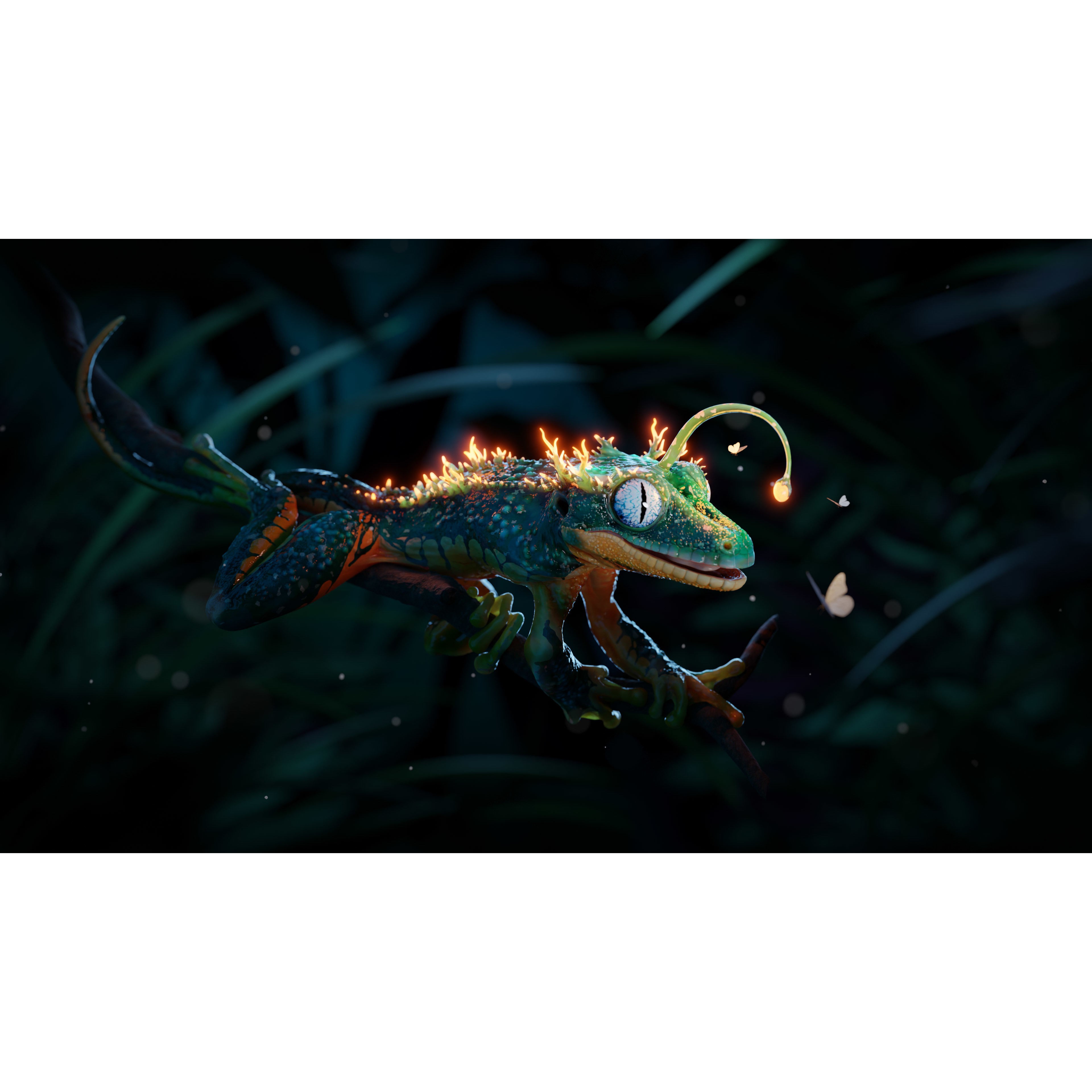 Fantasy Reptile - Low-Poly Game-Ready 3D Model - View 4