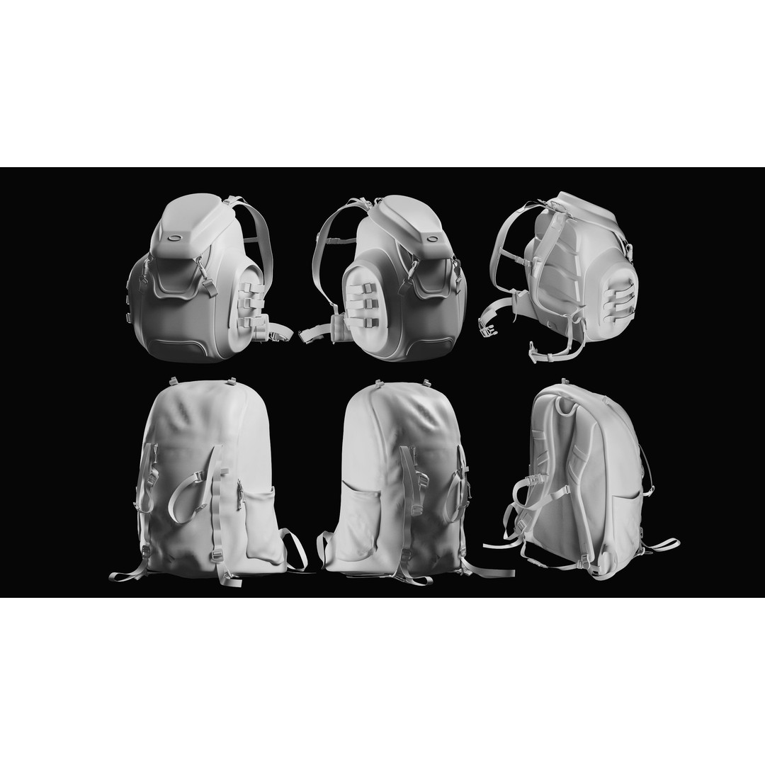 Bags Basemesh Collection 3D Model – High-Quality Tote, Backpack, and Luggage Meshes, FBX, OBJ - View 11