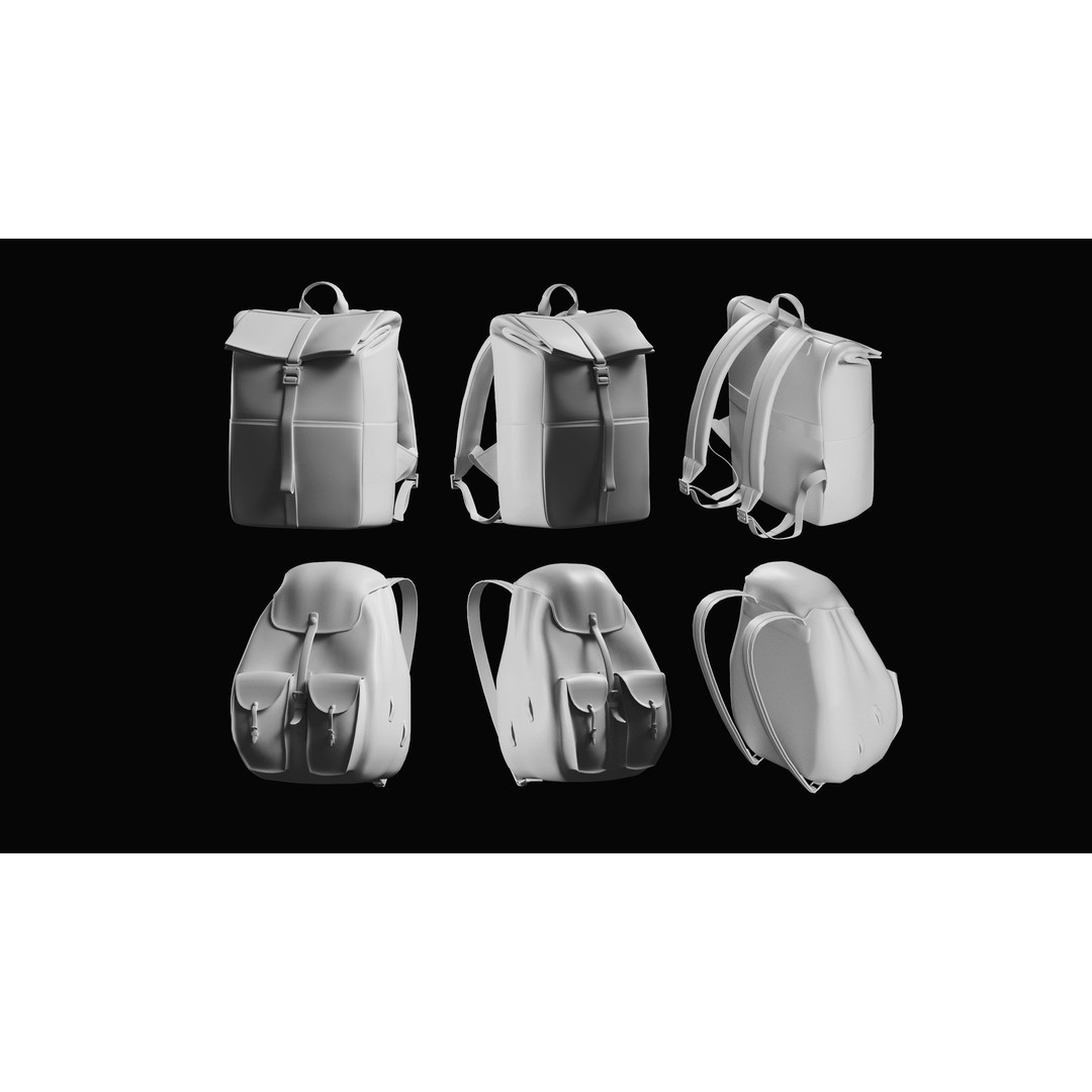 Bags Basemesh Collection 3D Model – High-Quality Tote, Backpack, and Luggage Meshes, FBX, OBJ - View 17