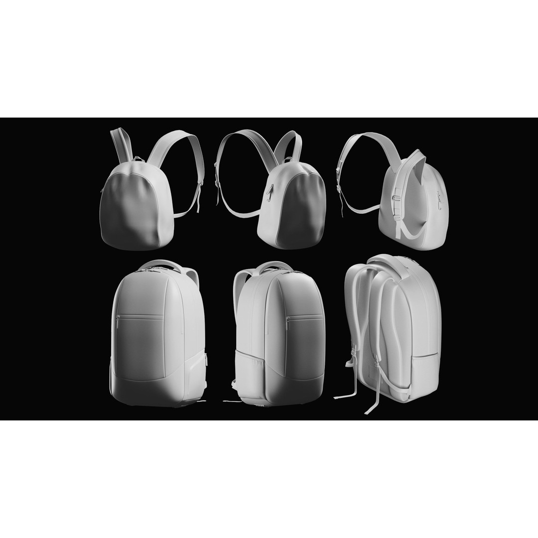 Bags Basemesh Collection 3D Model – High-Quality Tote, Backpack, and Luggage Meshes, FBX, OBJ - View 18