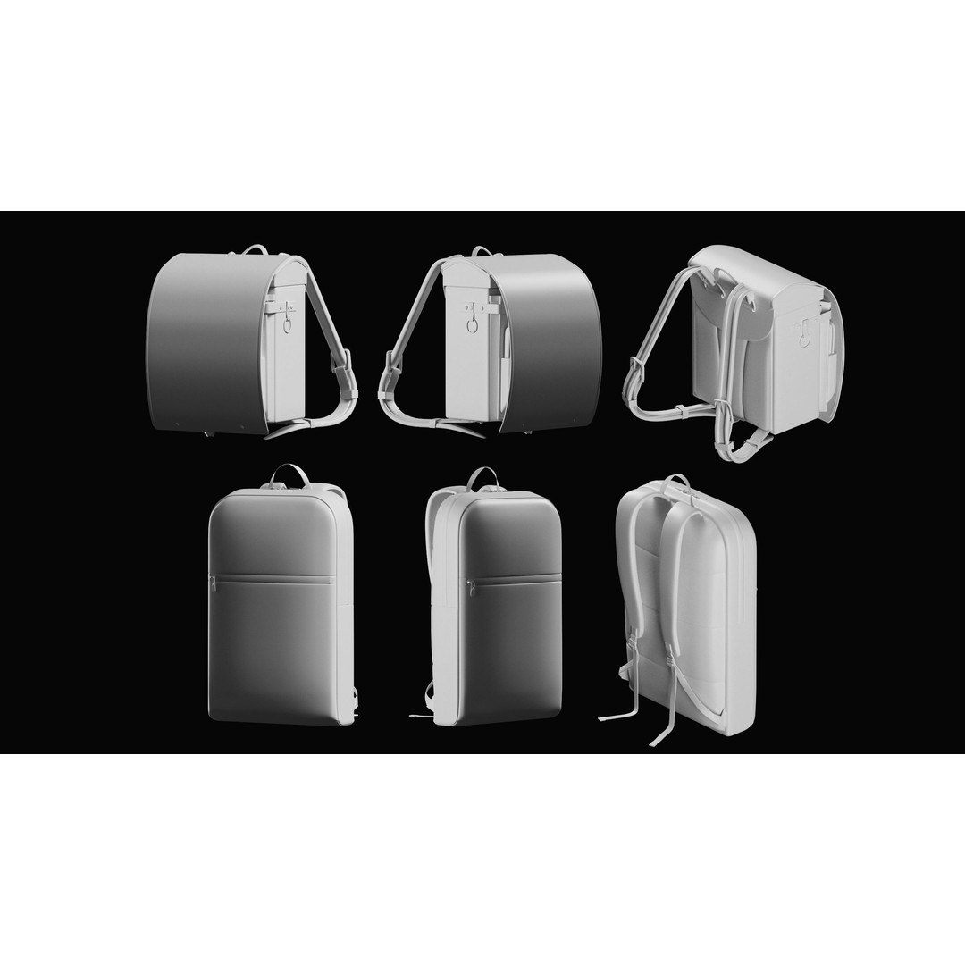 Bags Basemesh Collection 3D Model – High-Quality Tote, Backpack, and Luggage Meshes, FBX, OBJ - View 23