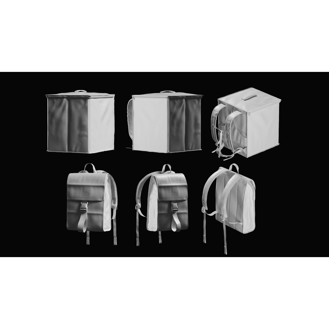 Bags Basemesh Collection 3D Model – High-Quality Tote, Backpack, and Luggage Meshes, FBX, OBJ - View 25