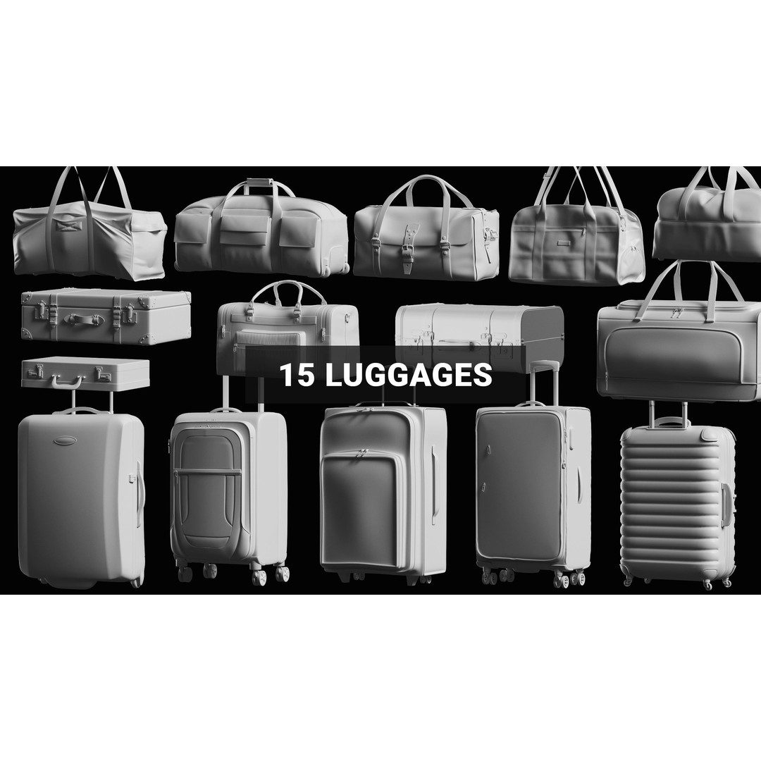 Bags Basemesh Collection 3D Model – High-Quality Tote, Backpack, and Luggage Meshes, FBX, OBJ - View 31
