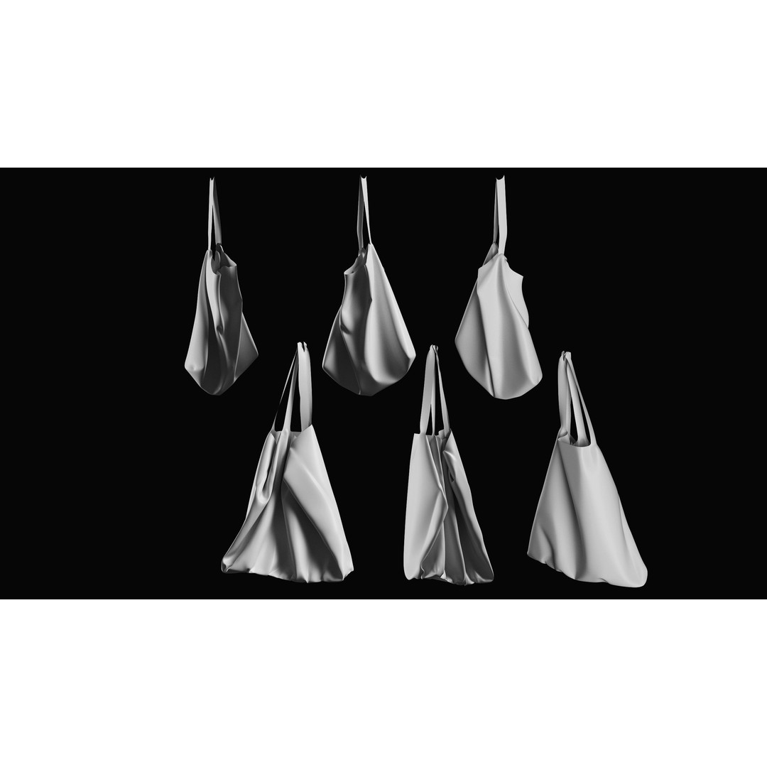 Bags Basemesh Collection 3D Model – High-Quality Tote, Backpack, and Luggage Meshes, FBX, OBJ - View 43
