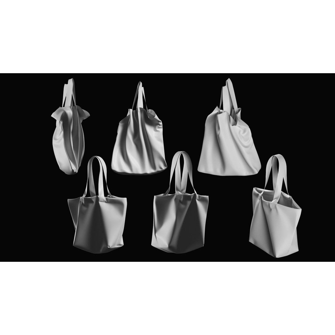 Bags Basemesh Collection 3D Model – High-Quality Tote, Backpack, and Luggage Meshes, FBX, OBJ - View 44