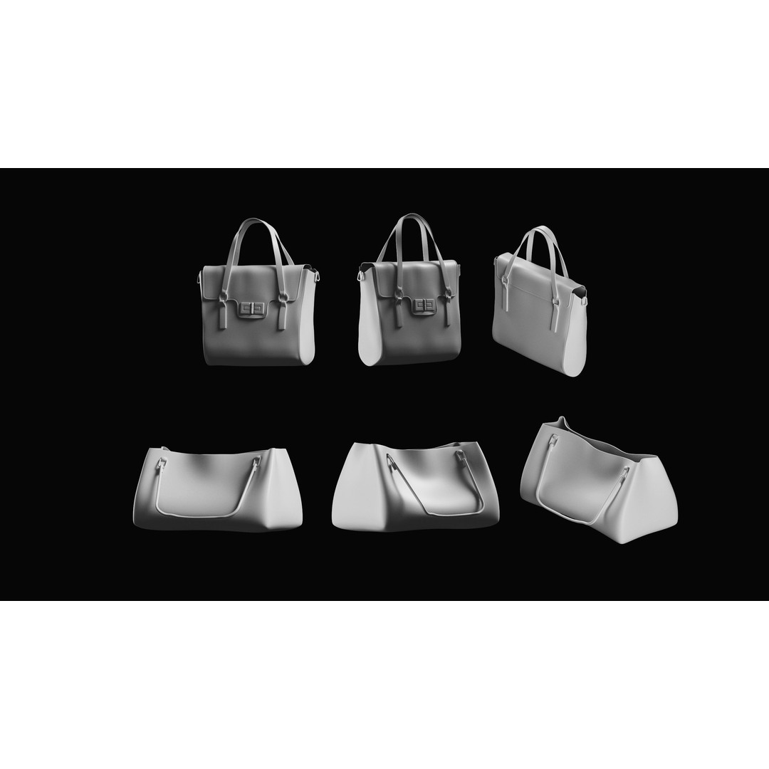 Bags Basemesh Collection 3D Model – High-Quality Tote, Backpack, and Luggage Meshes, FBX, OBJ - View 49