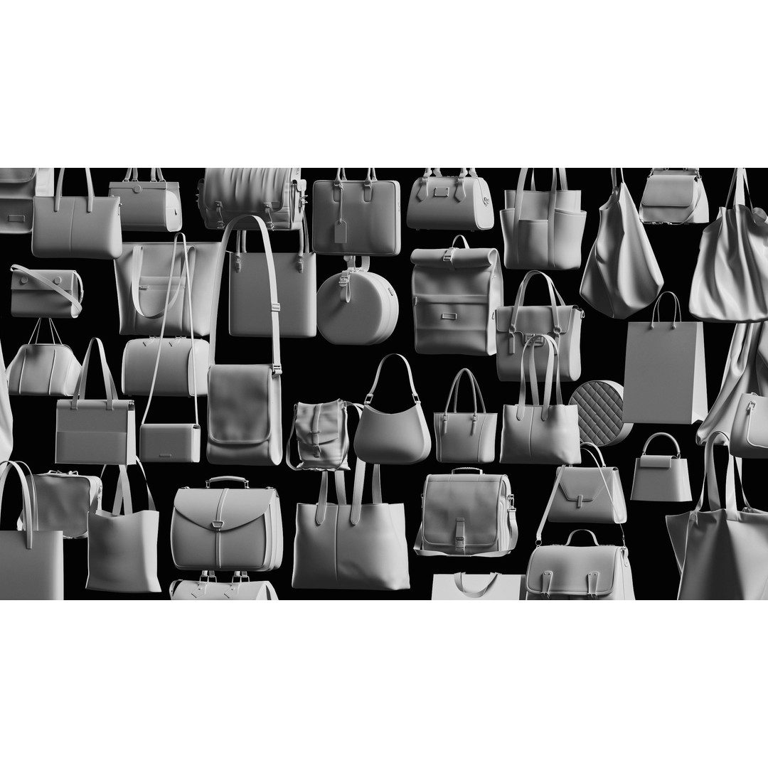 Bags Basemesh Collection 3D Model – High-Quality Tote, Backpack, and Luggage Meshes, FBX, OBJ - View 5