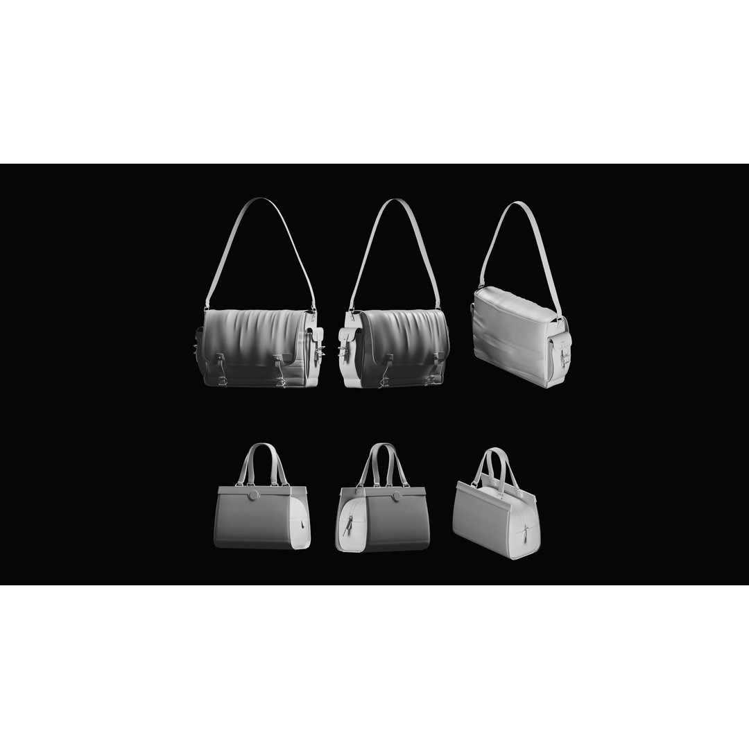 Bags Basemesh Collection 3D Model – High-Quality Tote, Backpack, and Luggage Meshes, FBX, OBJ - View 51
