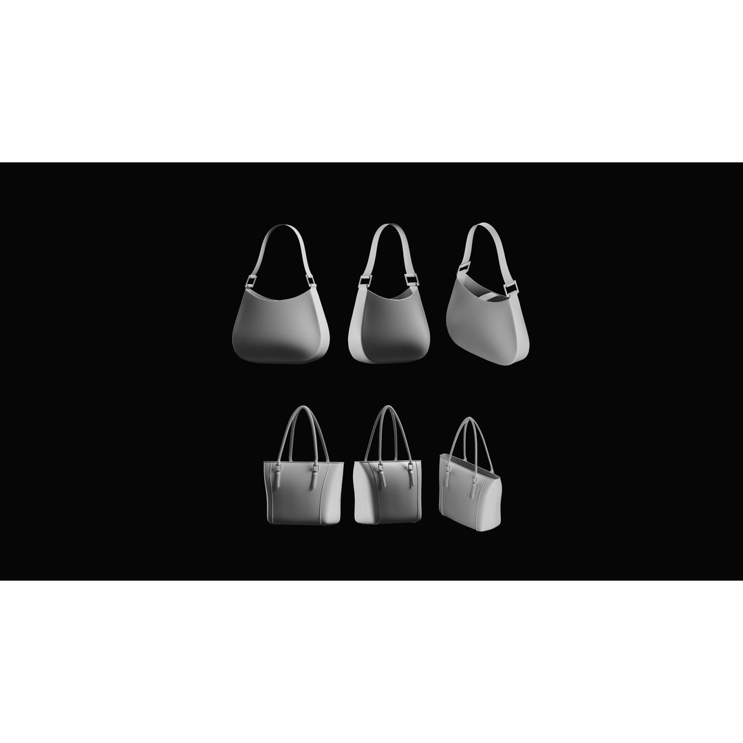 Bags Basemesh Collection 3D Model – High-Quality Tote, Backpack, and Luggage Meshes, FBX, OBJ - View 56