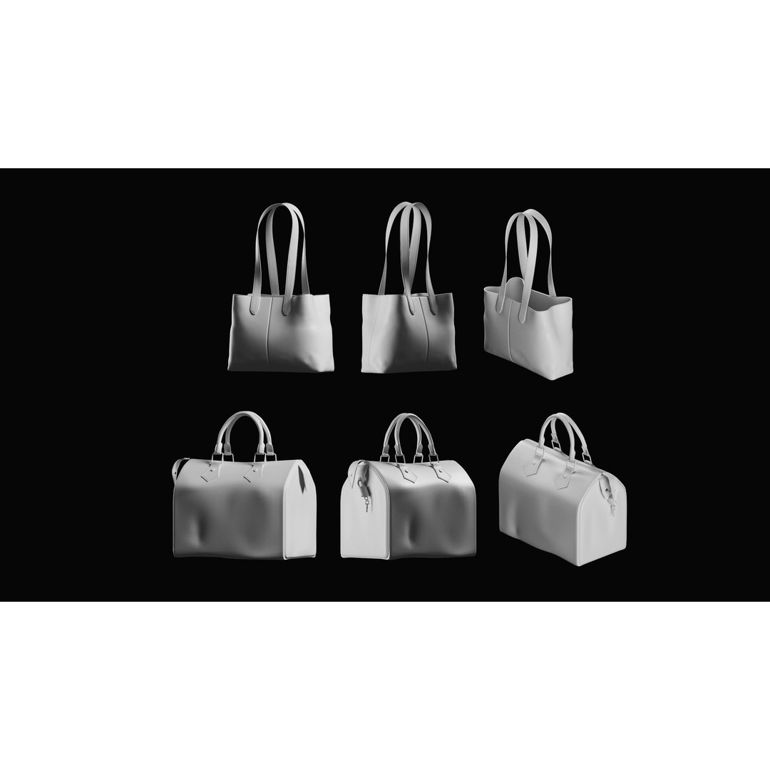 Bags Basemesh Collection 3D Model – High-Quality Tote, Backpack, and Luggage Meshes, FBX, OBJ - View 57
