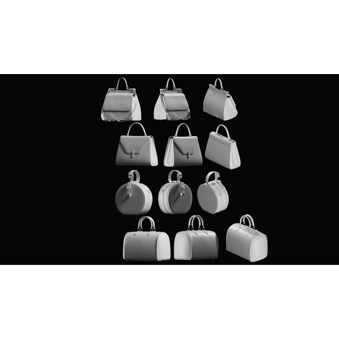 Bags Basemesh Collection 3D Model – High-Quality Tote, Backpack, and Luggage Meshes, FBX, OBJ - View 59