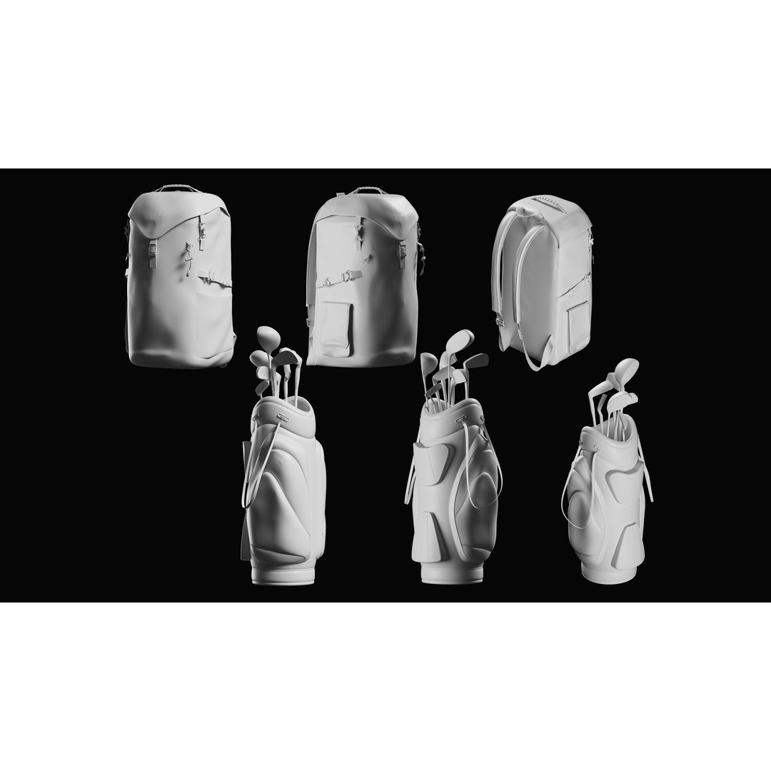 Bags Basemesh Collection 3D Model – High-Quality Tote, Backpack, and Luggage Meshes, FBX, OBJ - View 7