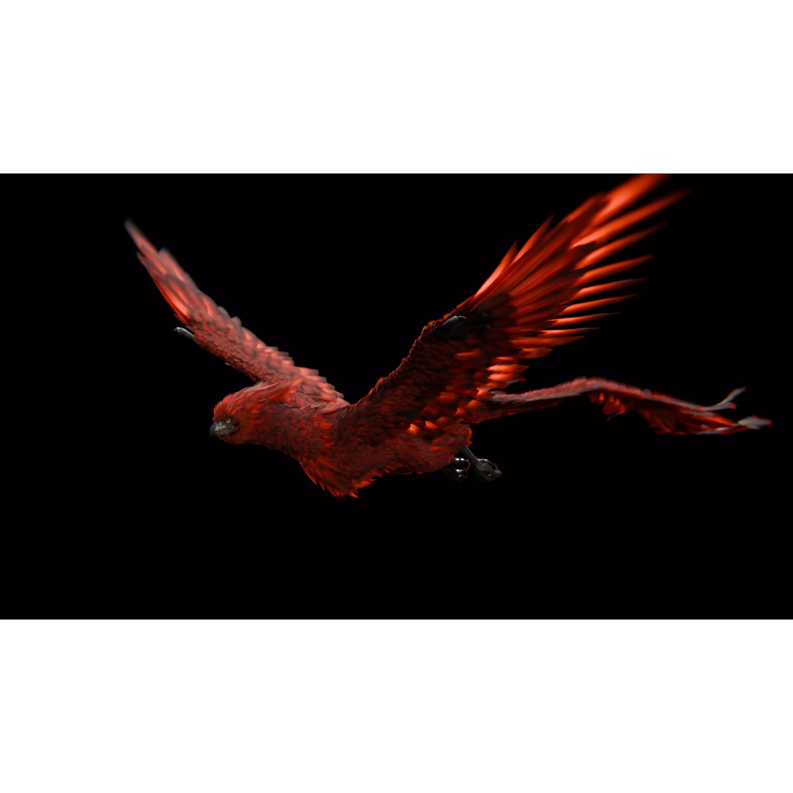 Phoenix - Low-Poly Game-Ready 3D Model - View 10