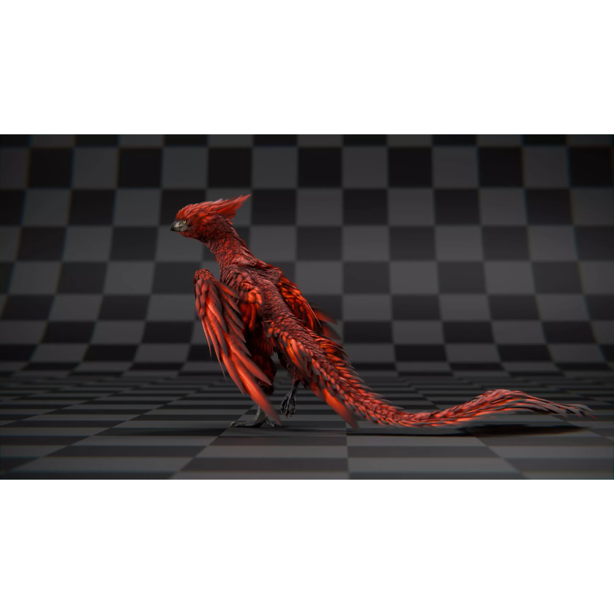 Phoenix - Low-Poly Game-Ready 3D Model - View 12