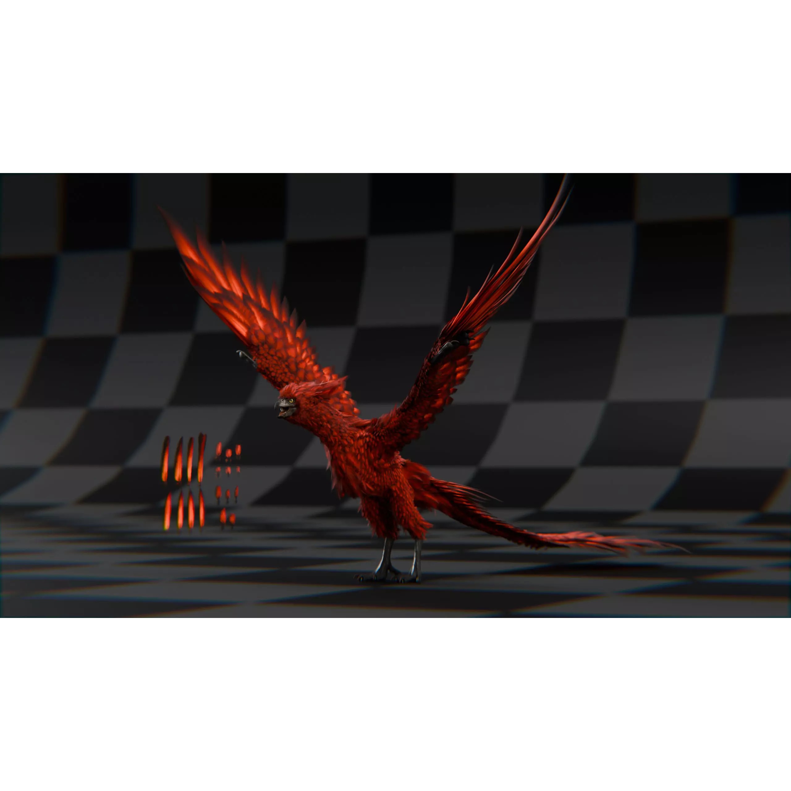 Phoenix - Low-Poly Game-Ready 3D Model - View 14