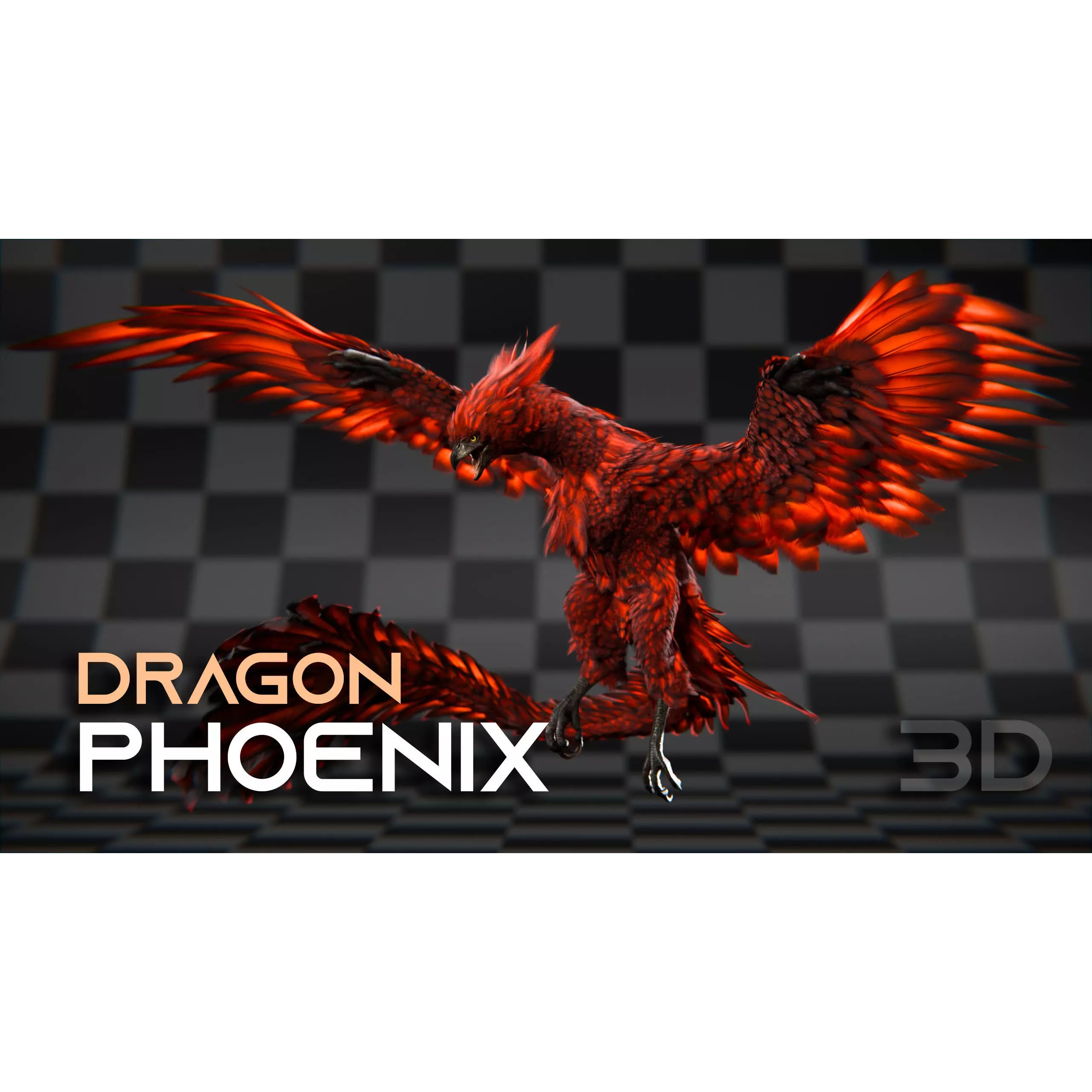 Phoenix - Low-Poly Game-Ready 3D Model - View 2